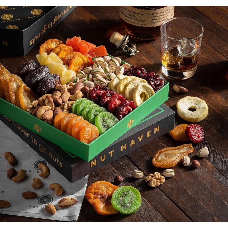 Gourmet Healthy Gift Basket Dried Fruits Nuts Vegan Kosher Fresh Snacks Treats