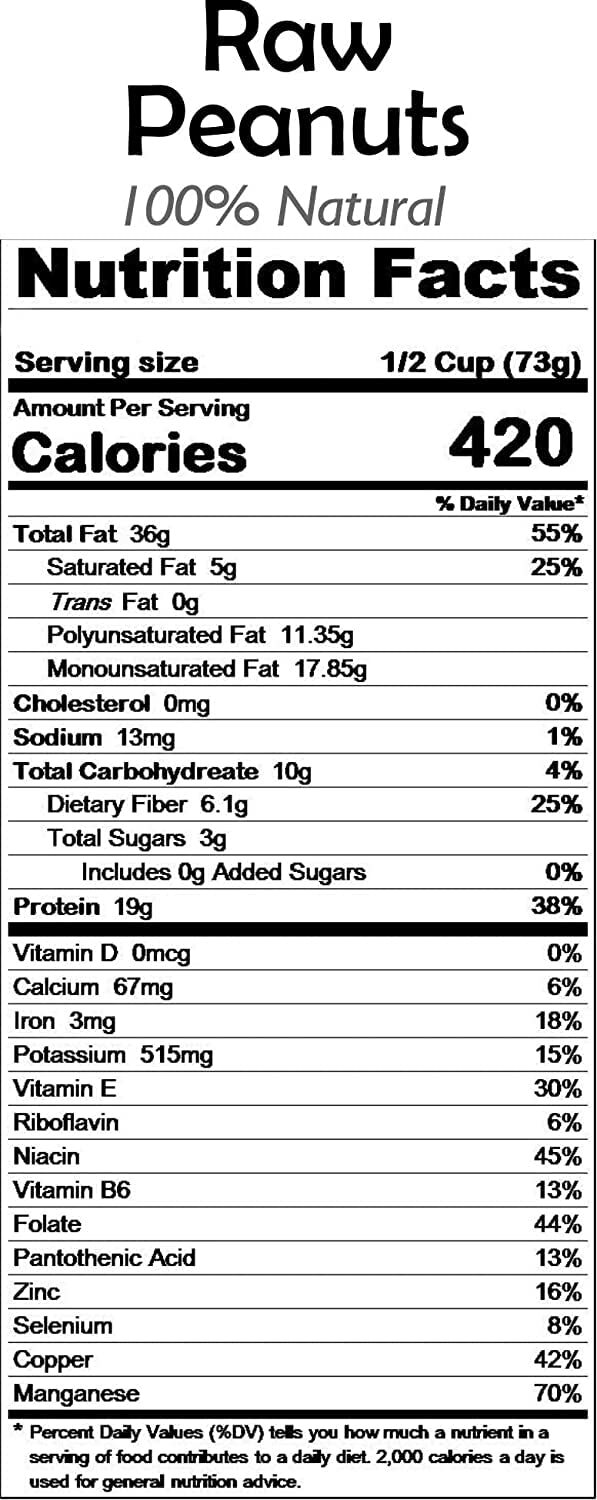 Rani Peanuts, Raw Whole With Skin (uncooked, unsalted) 40lbs (640oz) 18.14kg Box