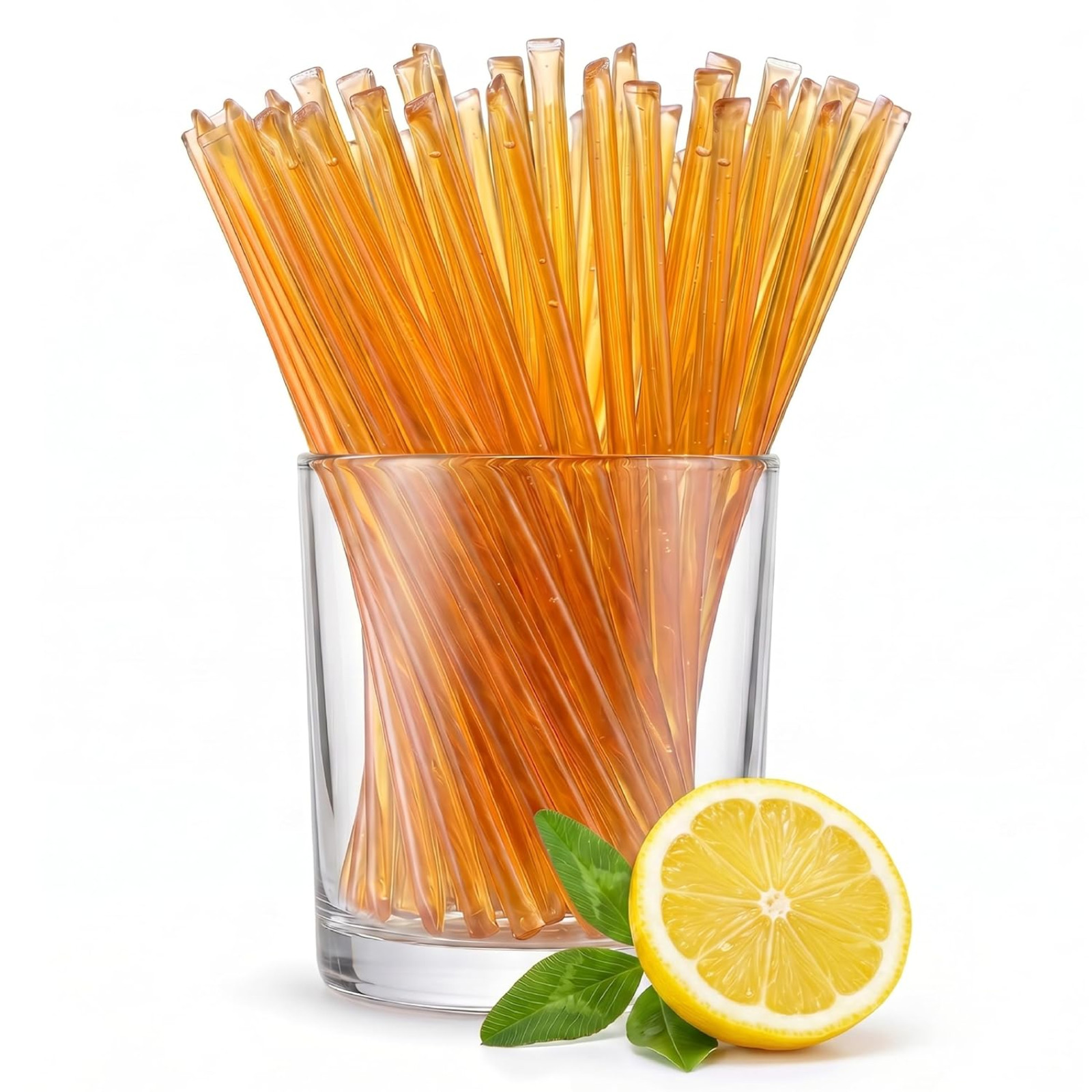 GloryBee Lemon Honey Sticks 100 Count for Tea & Snacks Kosher BPA-Free Bulk Pack