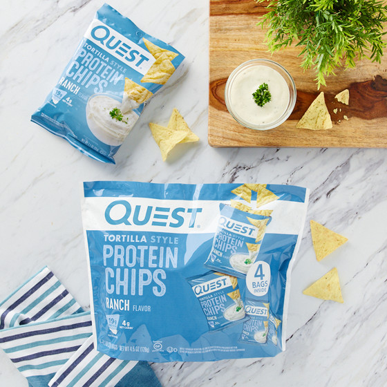 Quest Tortilla Style Protein Chips, Ranch, Baked, Gluten Free, 4 Count…