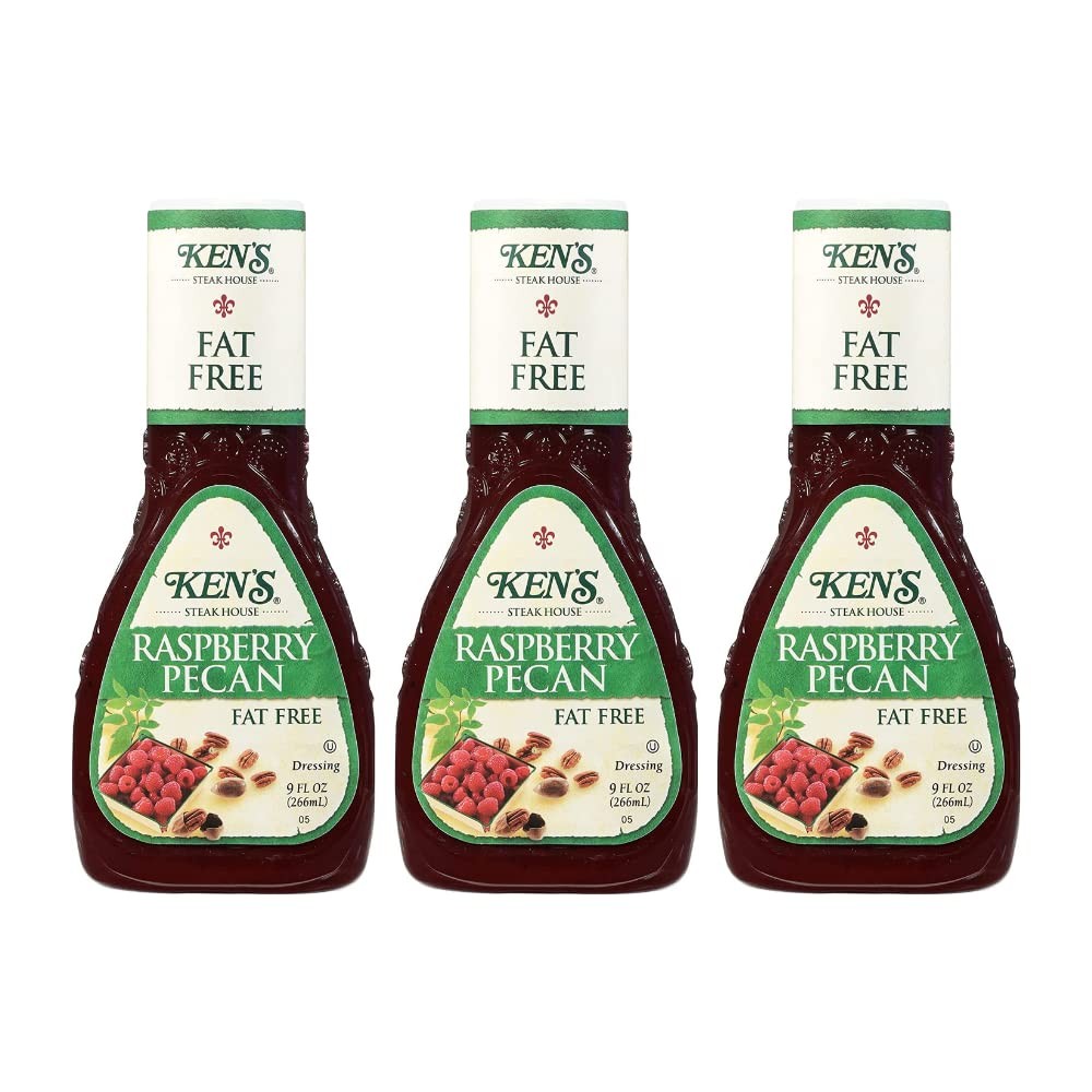 Ken’s Steak House Fat Free Raspberry Pecan Dressing (9 Fl 9 Oz (Pack of 3)