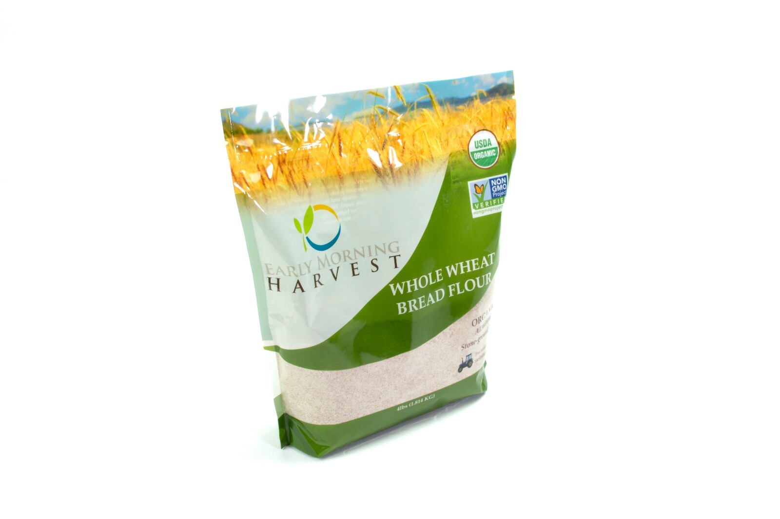 Early Morning Harvest Organic Non-GMO Whole Wheat Bread Flour – 4 Lb Bag