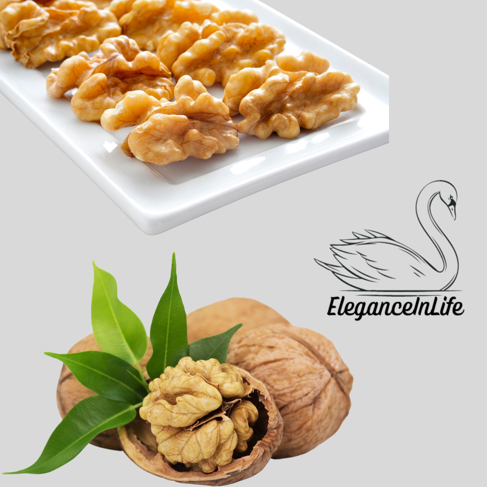 EleganceInLife Walnuts 1 LB 453g Each Fresh and Packed in USA Pack of 2