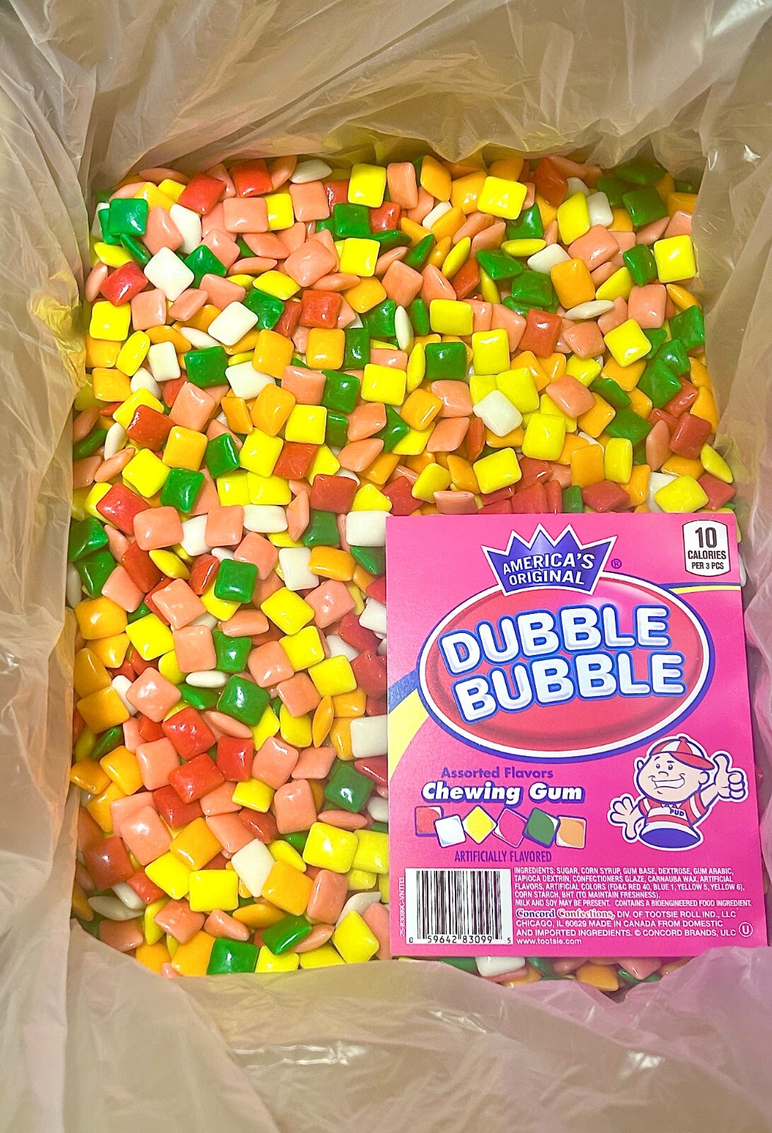 Dubble Bubble Chiclets Assorted Chewing Gum Bulk Candy 1LB 2LB 3LB 4LB 5LB