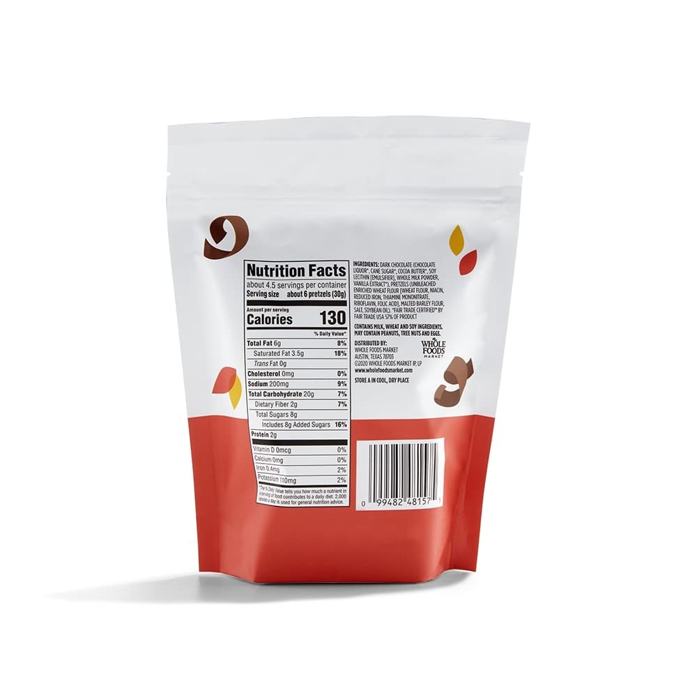 365 by Whole Foods Market, Dark Chocolate Pretzels, 5 5 Ounce (Pack of 1)