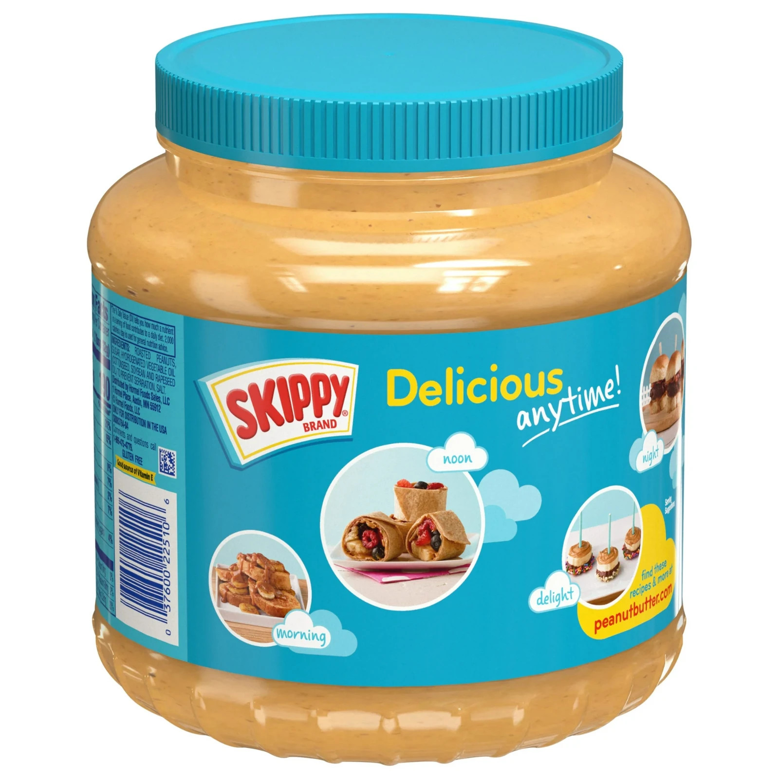 SKIPPY Peanut Butter, Creamy, 7 g Protein Per Serving, Shelf-Stable, 80 oz Plast