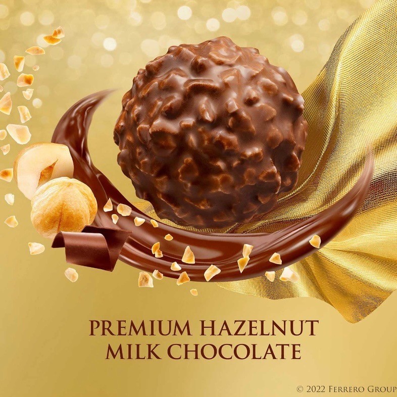 Ferrero Rocher Milk Chocolate Hazelnut Wafers 21.2oz 48 Pieces Gift Box