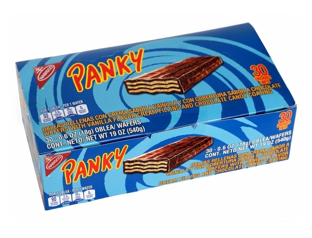 Nabisco Panky Wafer Chocolate & Vanilla Flavor Filling Cookies Candy (30 Units).
