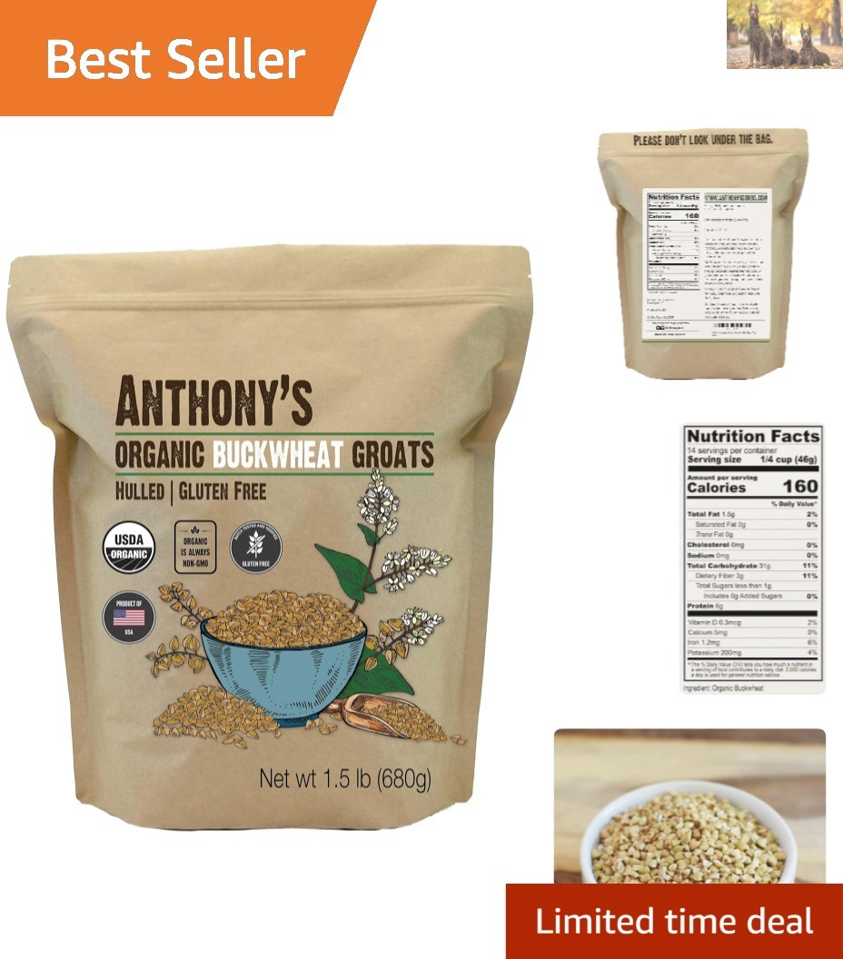 1.5lb Organic Buckwheat Groats – Plant-Based, Easy to Prepare, Gluten-Free