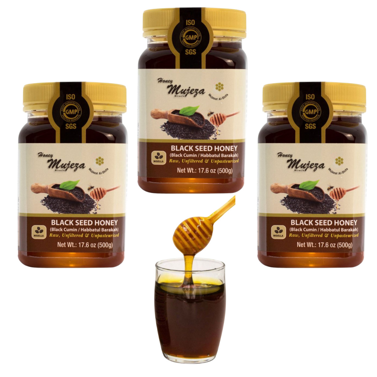 Black Seed Honey 100% Natural Not Mixed with Oil or Powder – Immune Booster