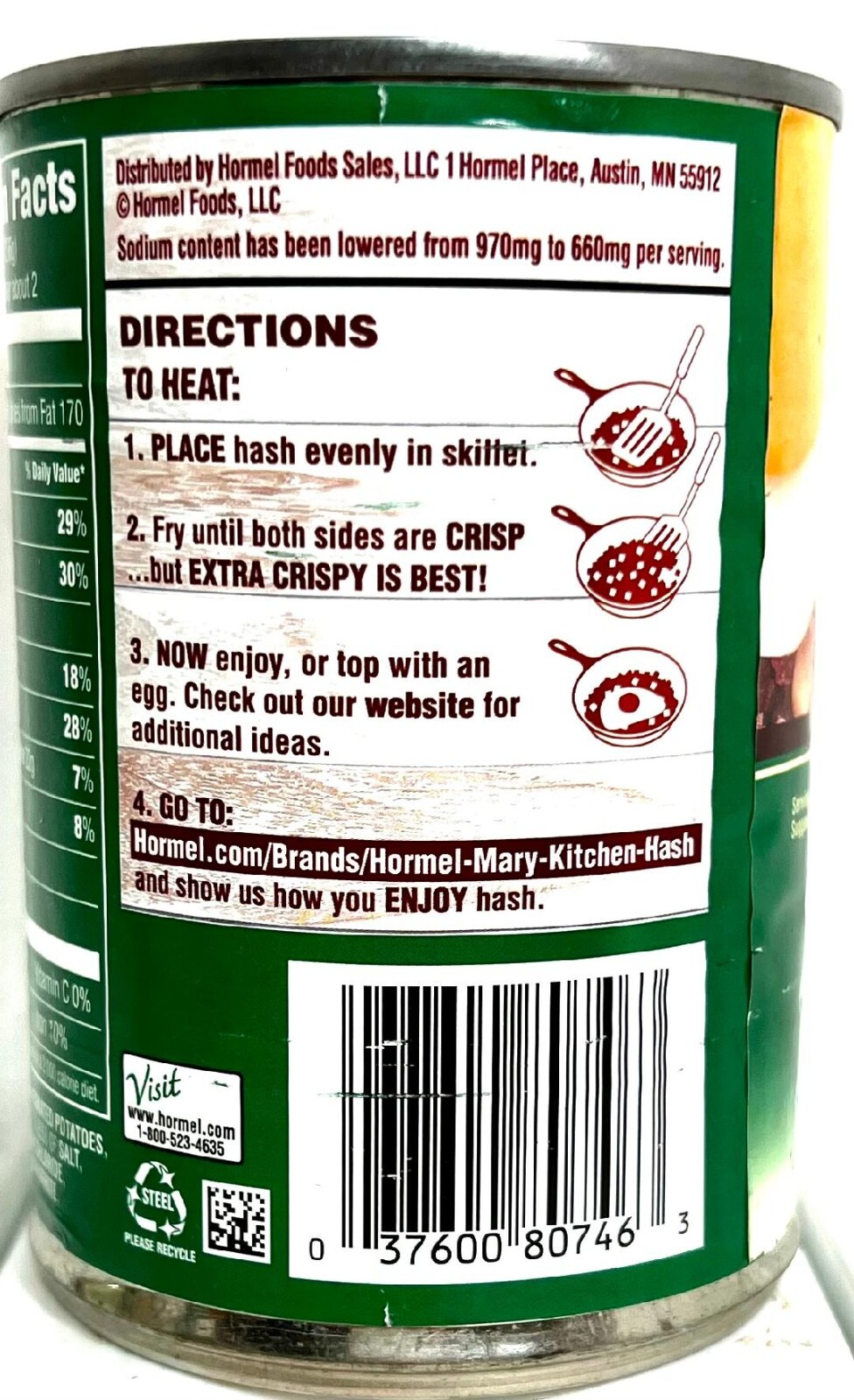 Hormel Mary Kitchen Reduced Sodium Corned Beef Hash 14oz(Pack of 12)~Exp 11/2025