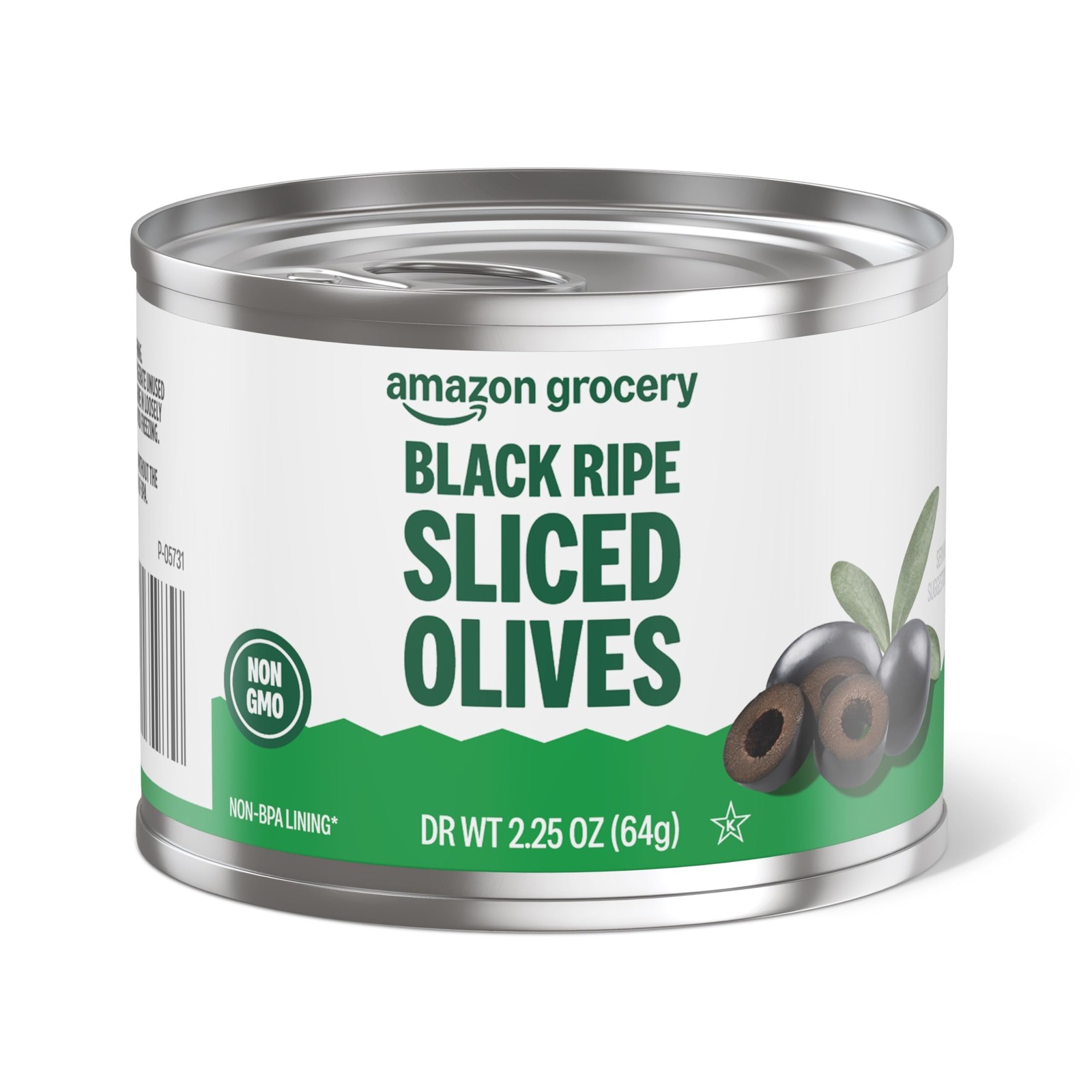 Amazon Grocery, Black Ripe Sliced Olives, 2.25 Oz Ounce (Pack of 1)