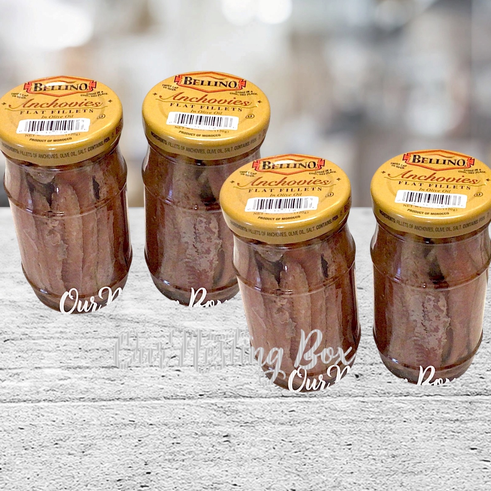 4 Bellino Jarred Filet of Anchovies, in Olive Oil & Salt, 4.25 Oz
