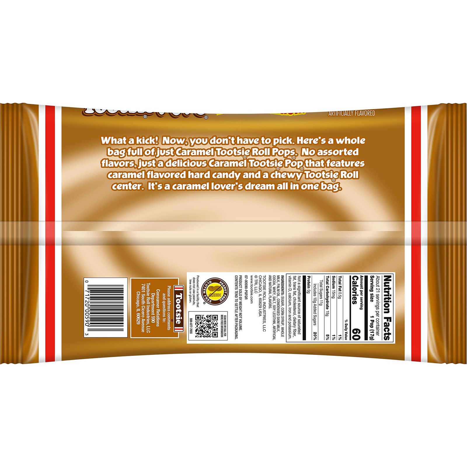 Lollipops Limited Edition Single Flavor Caramel Tootsie Roll Center 12.6 Ounce