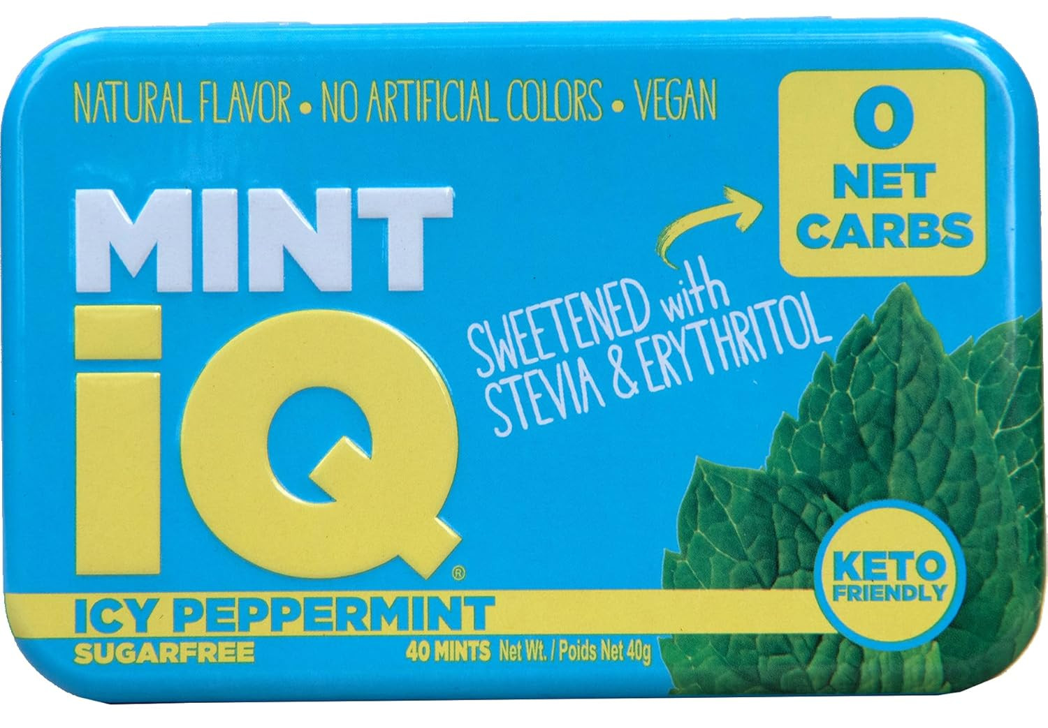 Big Sky MINT Iq Icy Peppermint Mint Candy 40 Grams Pack of 6 Tins in Display