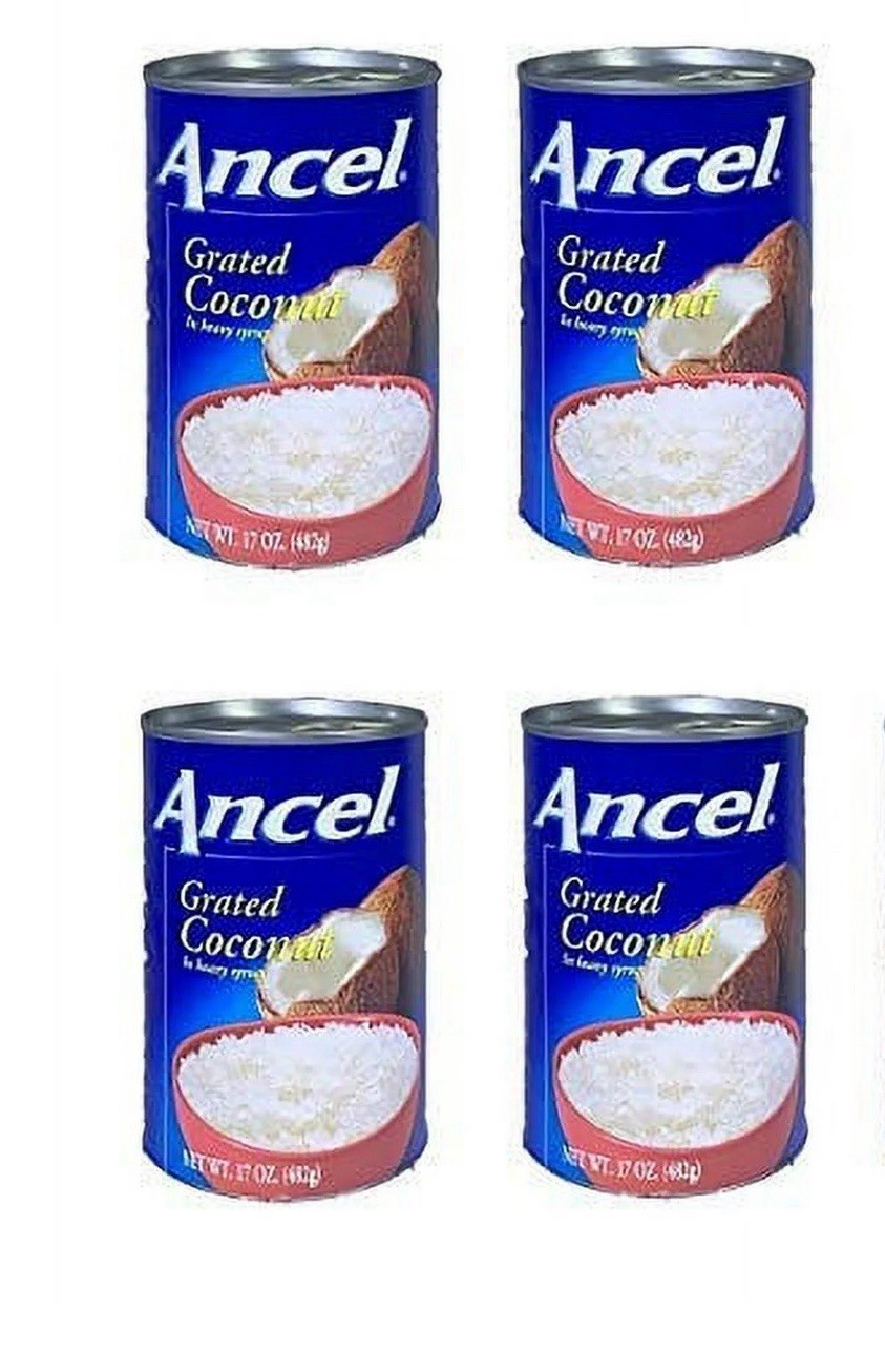 Grated Coconut Ancel In Heavy Syrup-Coco Rallado En Almibar 17 oz – Pack Of 4