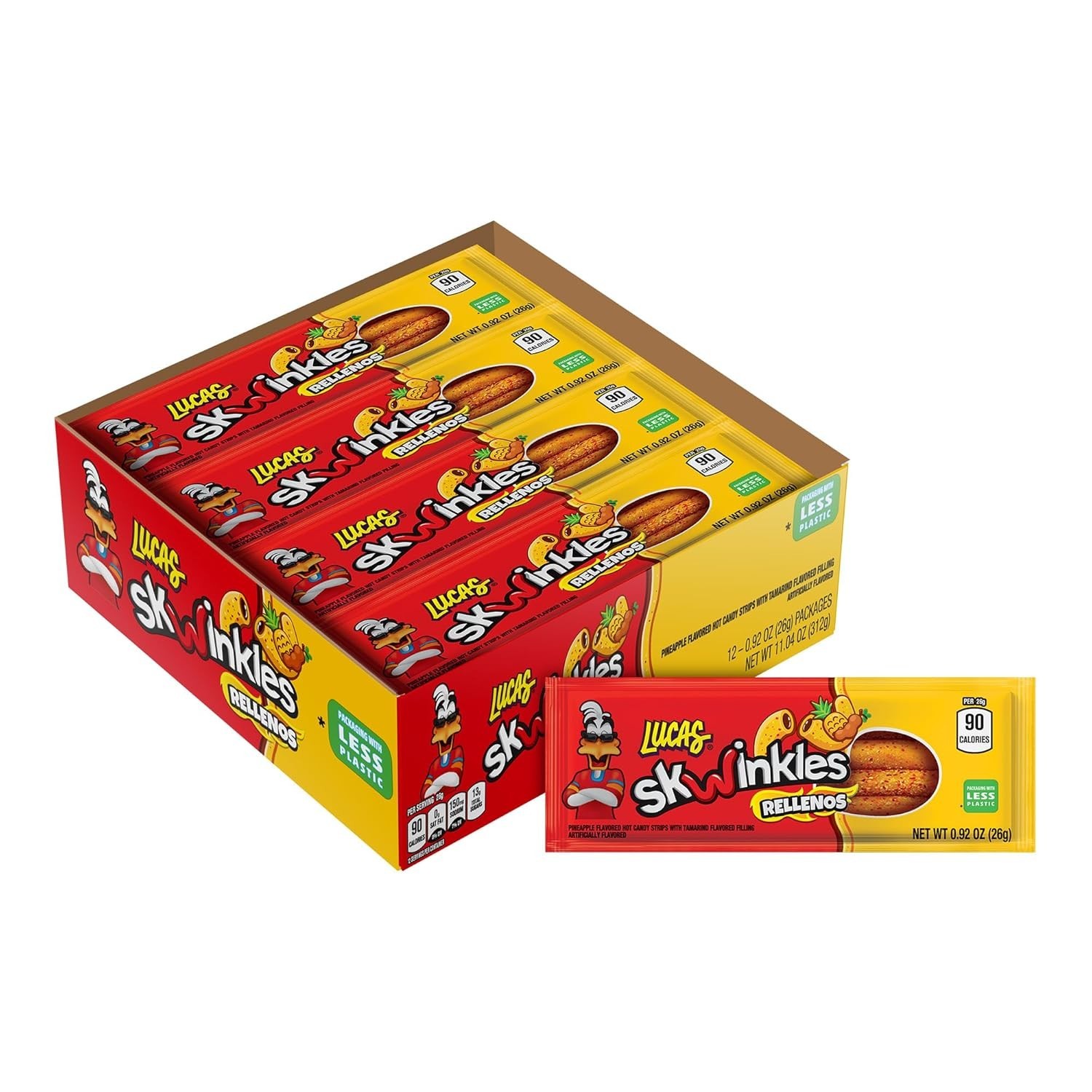 Skwinkles Sweet & Sour Pineapple Tamarind Strips – 0.92oz, Ideal for Treats