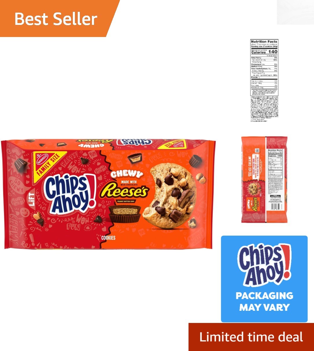 Chewy Chocolate Chip Cookies with Reese’s Cups – Perfect Family Snack 14.25 oz