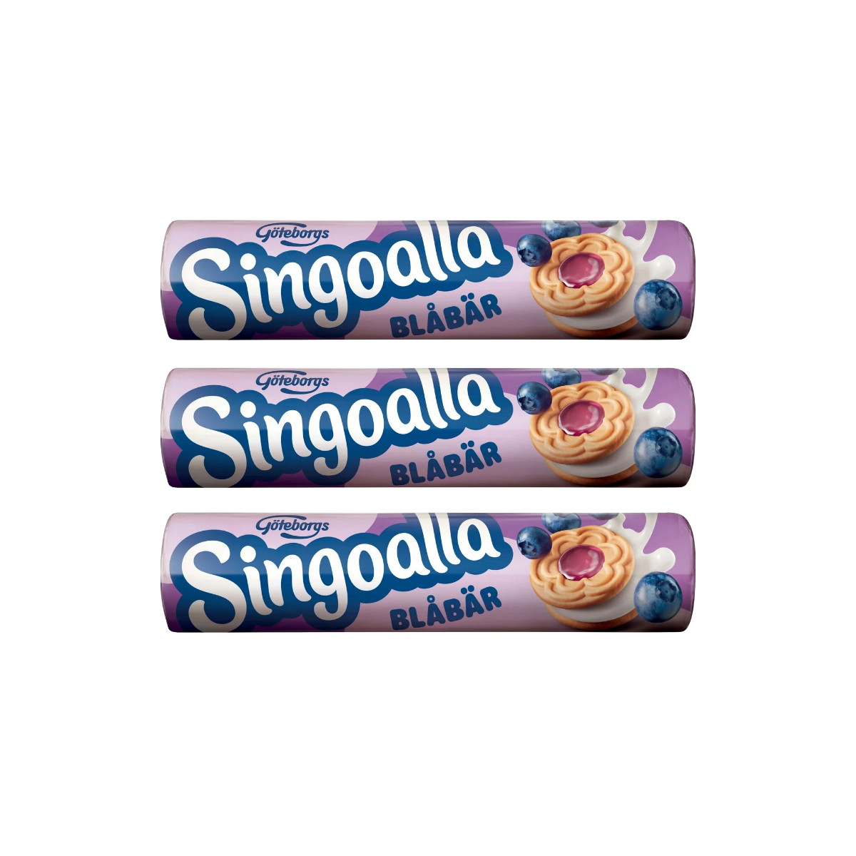 3x Singoalla Blueberry Cookies 190g Göteborgs Swedish Biscuit Vegan No Palm Oil