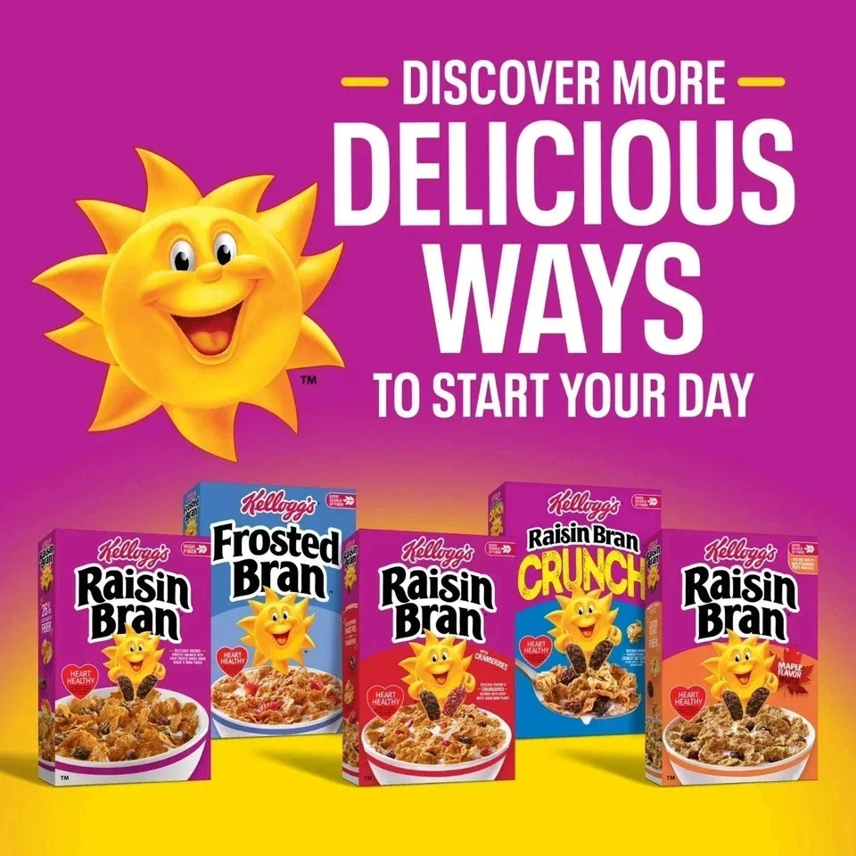 Kellogg’s Raisin Bran Crunch Breakfast Cereal, Good Source of Fiber, Mega Size,