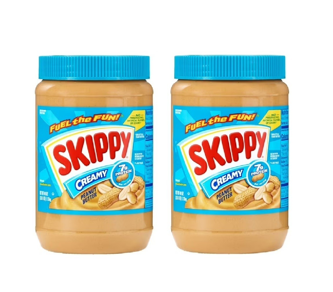 SKIPPY Peanut Butter, Creamy, 7 g protein per serving, Shelf-Stable, 40 oz Plast