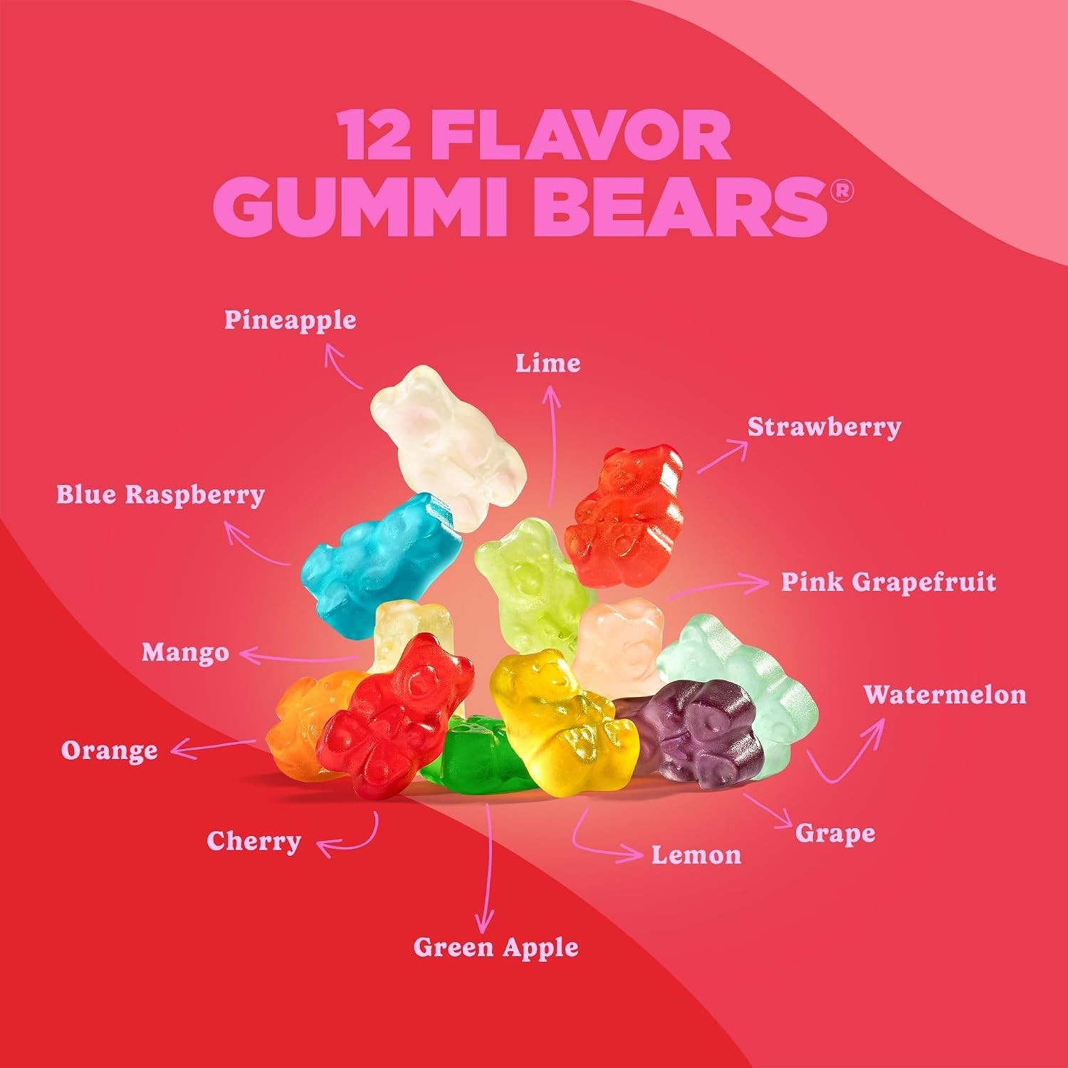 World’s Best 12 Flavor Gummi Bears | 5lbs of Candy | 12 Unique Flavors, Glute…