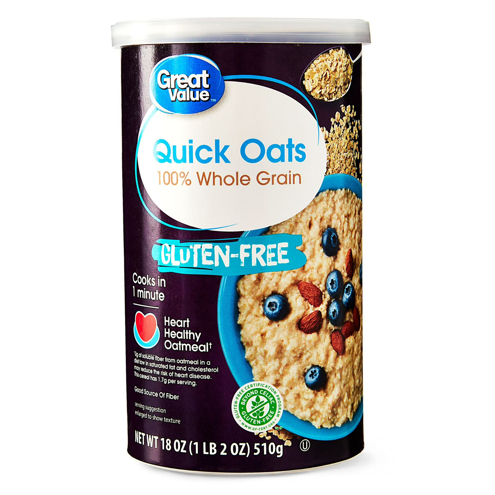 (3 pack) Great Value Gluten Free Quick Oats, 18 oz….