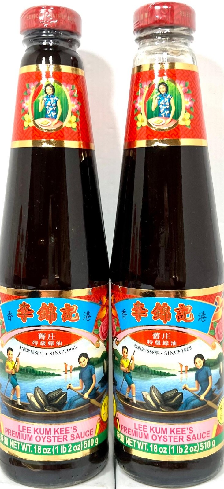 Lee Kum Kee Premium Oyster Flavored Sauce 18oz (Pack of 2)~Made In USA~ 7/2026