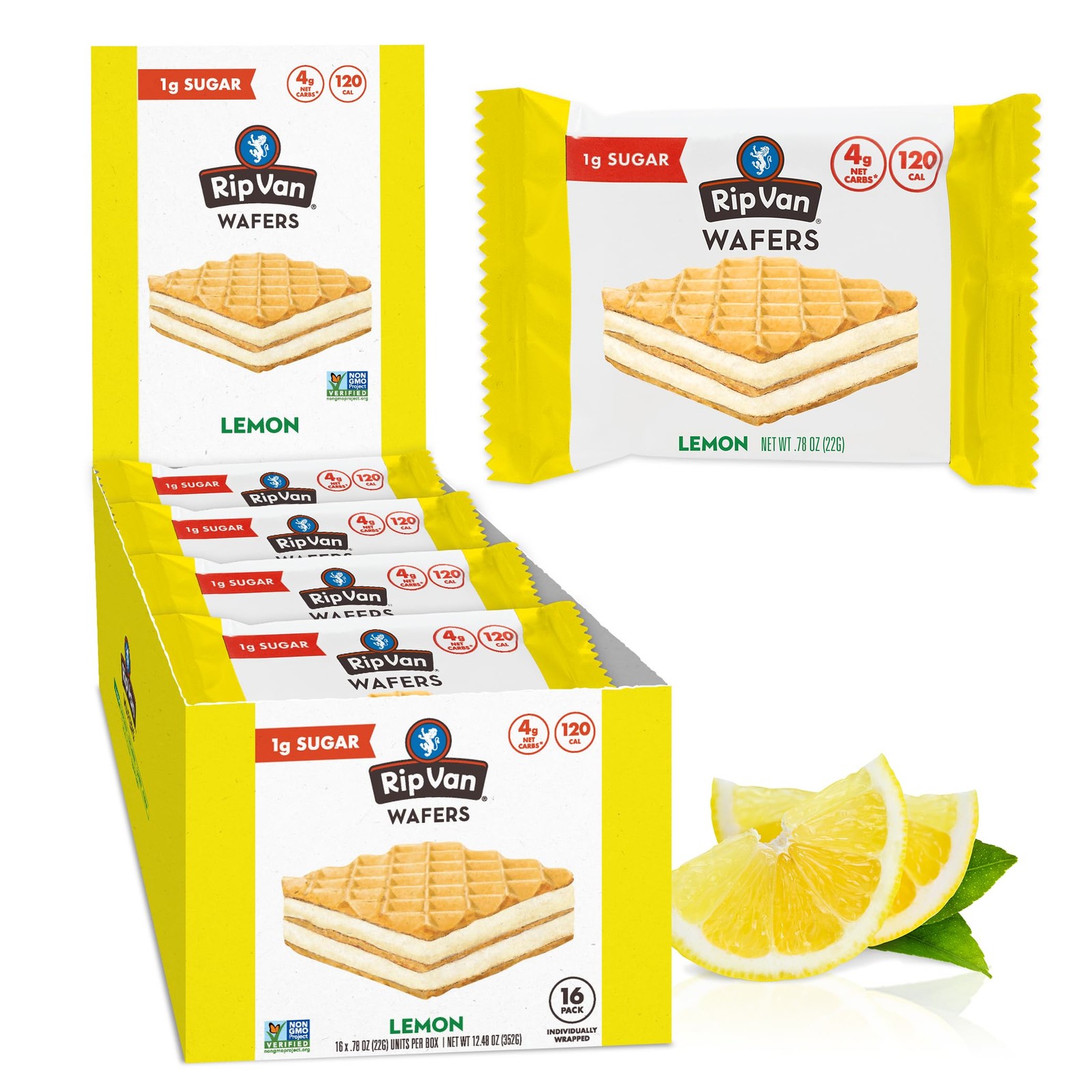 Rip Van Wafels Lemon Cookies 16 Count 1g Sugar 4g Carbs Vegan Keto Friendly L…