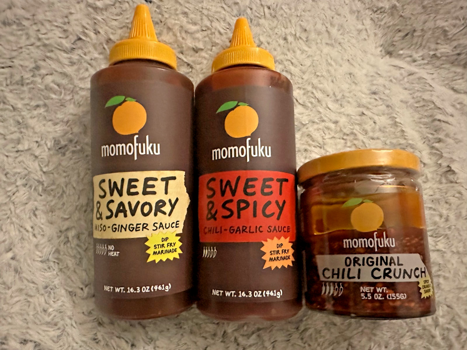 Momofuku Sauce Bundle Chili Crunch Sweet Savory Sweet Spicy Lot of 3