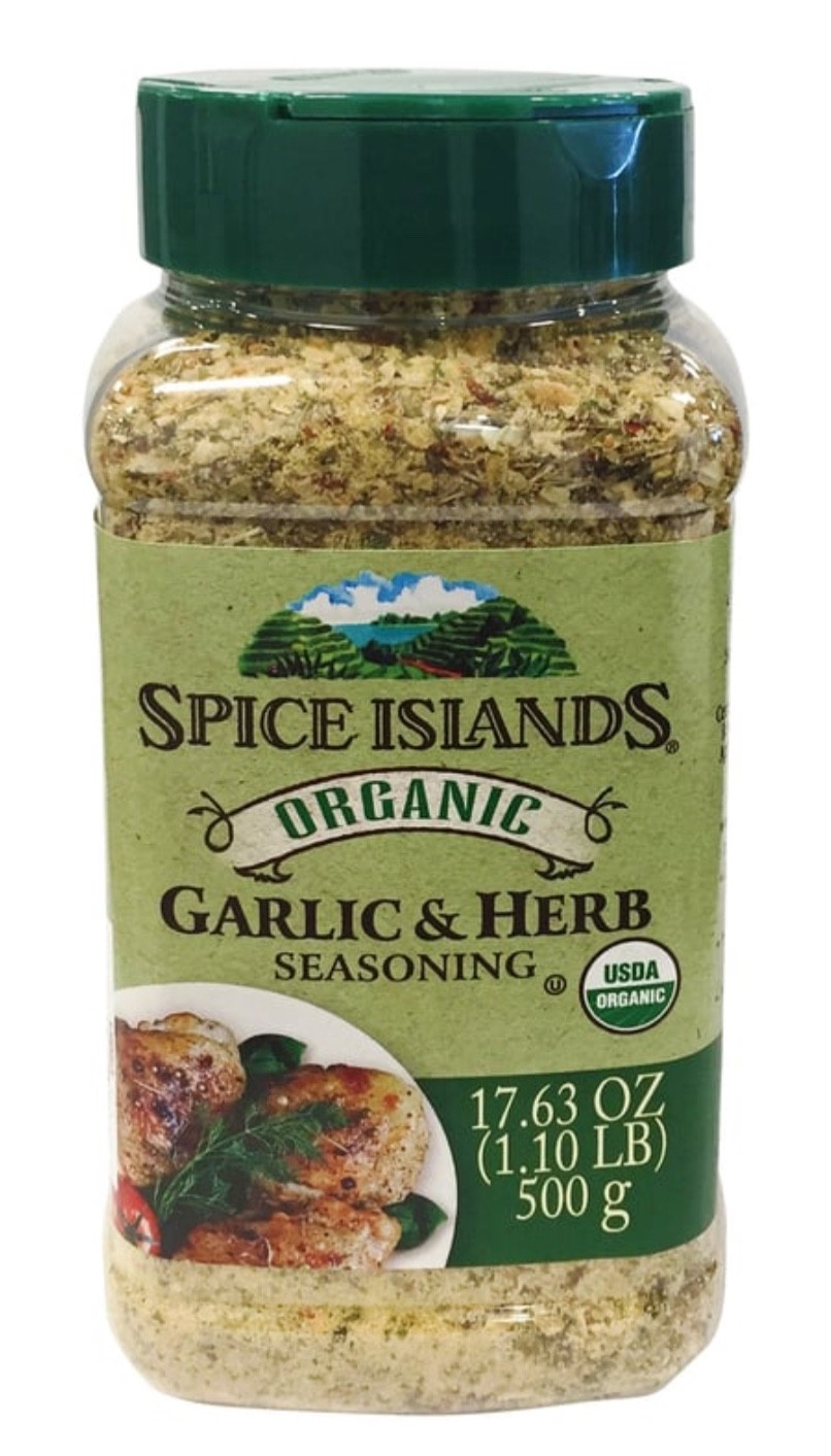 2 Pack Spice Islands Organic Garlic & Herb Seasoning, 17.63 oz Each, EXP 03/2029