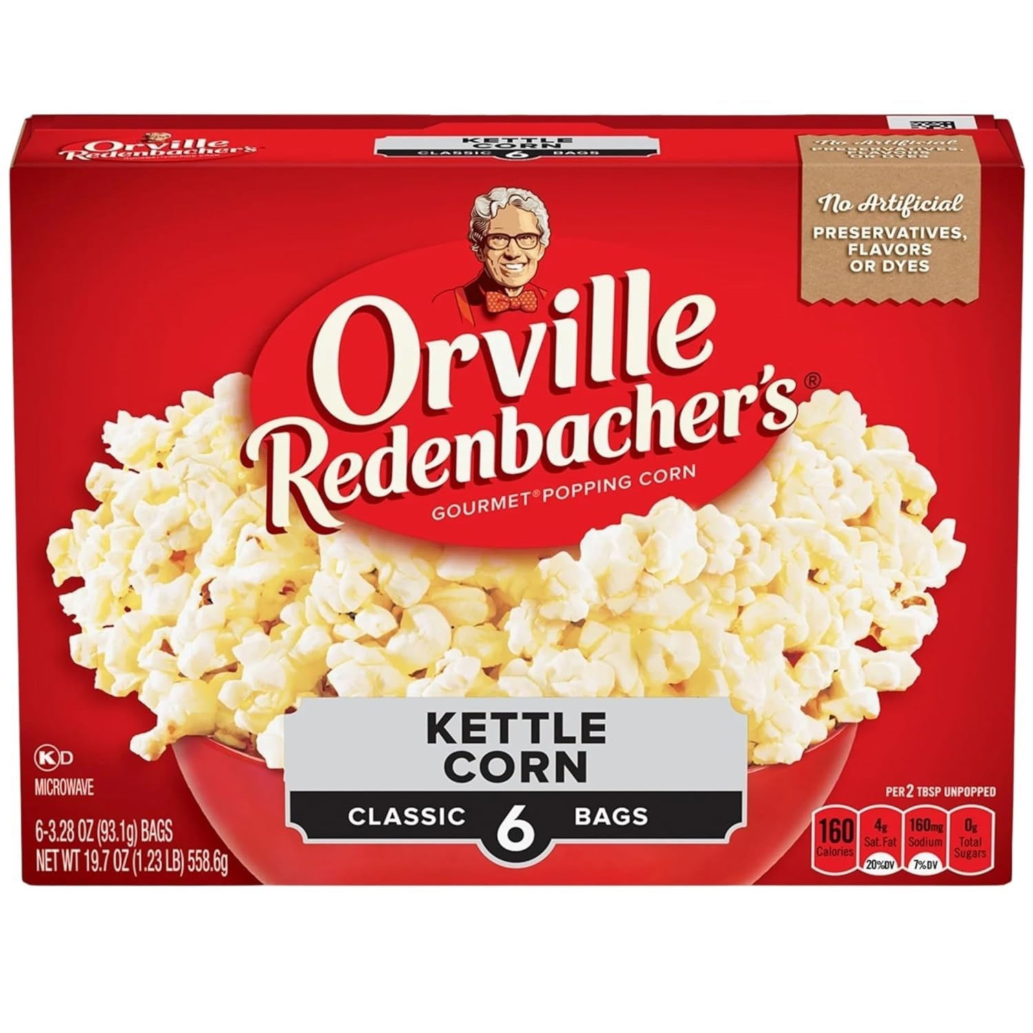 Orville Redenbacher Kettle Corn Microwave Popcorn 3.28 oz Classic Bags 6ct 3pk