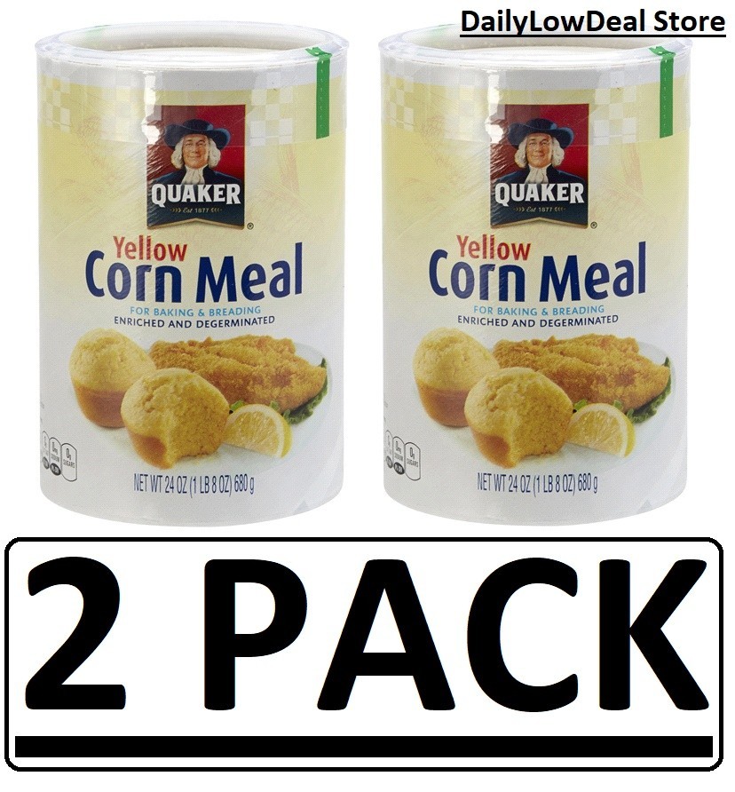 2 PACK – Quaker Yellow Corn Meal for Baking & Breading 24 oz (Total 48 oz)