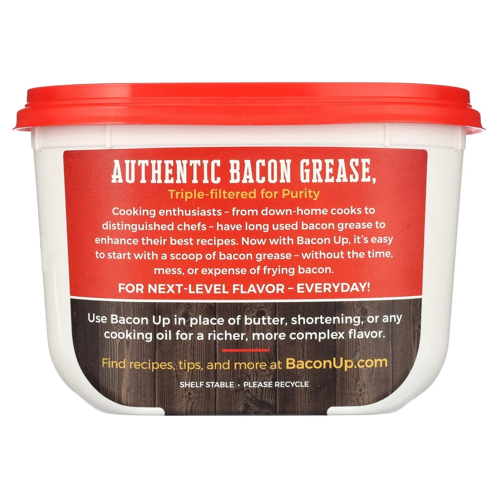 Bacon Up Bacon Grease Rendered Bacon Fat for Frying, Cooking, Baking, 14 ounces