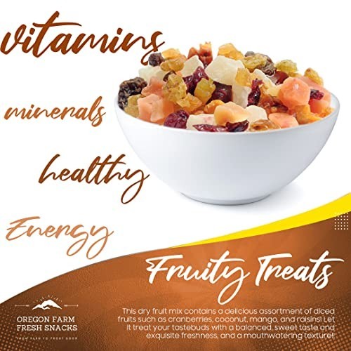 Farm Fresh Dried Fruit Snack Mix – Cranberries, Coconut, Mango & Raisins – 24oz