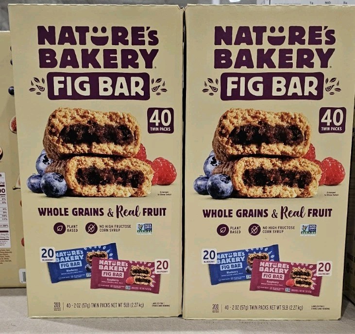 2~Pack Nature’s Bakery Fig Bars Variety Pack 40 ct 80 oz Each Pack, Total 80 ct
