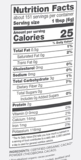 Navitas Organics Organic Cacao Powder 32 oz (2 lb), Baking Chocolate