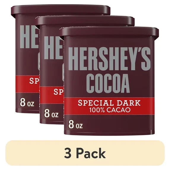 (3 pack) Hershey’s Special Dark Dutched Cocoa Powder, Can 8 oz