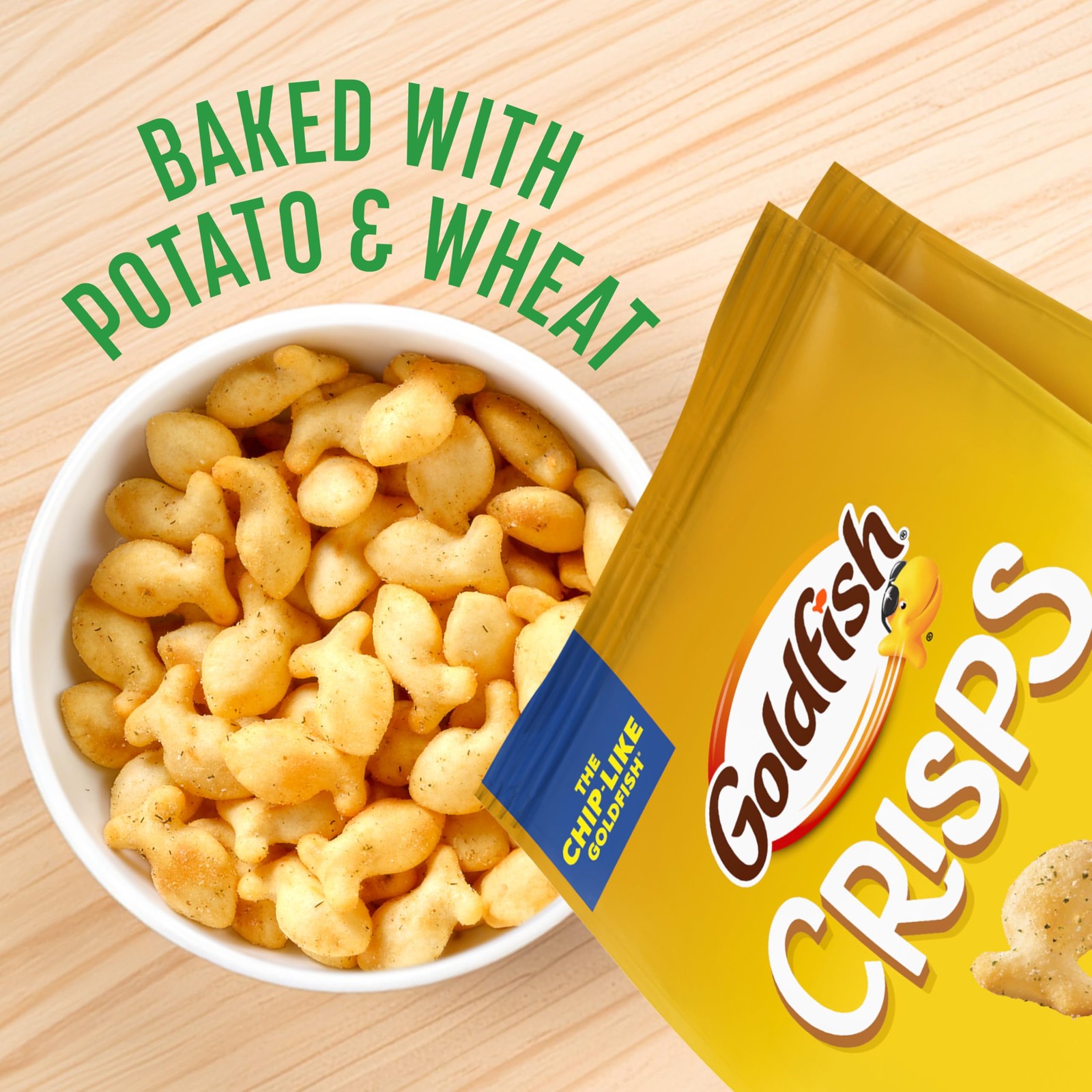 Goldfish Crisps Sour Cream & Onion Baked Chip Crackers, 4.8 Ounce (Pack of 1)