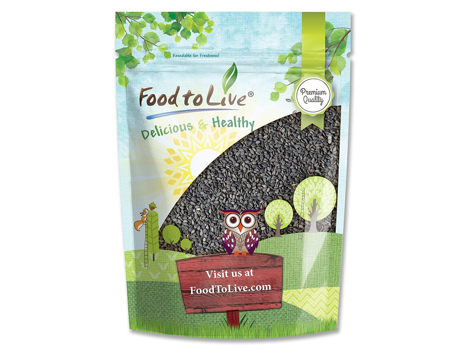 Black Sesame Seeds- Raw, Unhulled, Kosher, Vegan, Bulk, Kala Til – Food to Live®