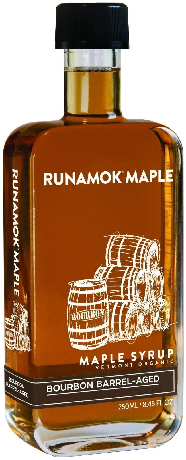 Runamok Organic Bourbon Barrel Aged Maple Syrup, Vermont Maple Syrup 8.45oz