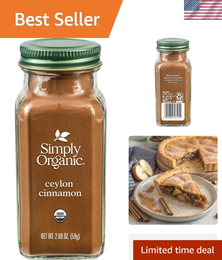 Versatile 2.08 Oz Organic Ground Cinnamon – Non-GMO & Eco-Friendly Packaging