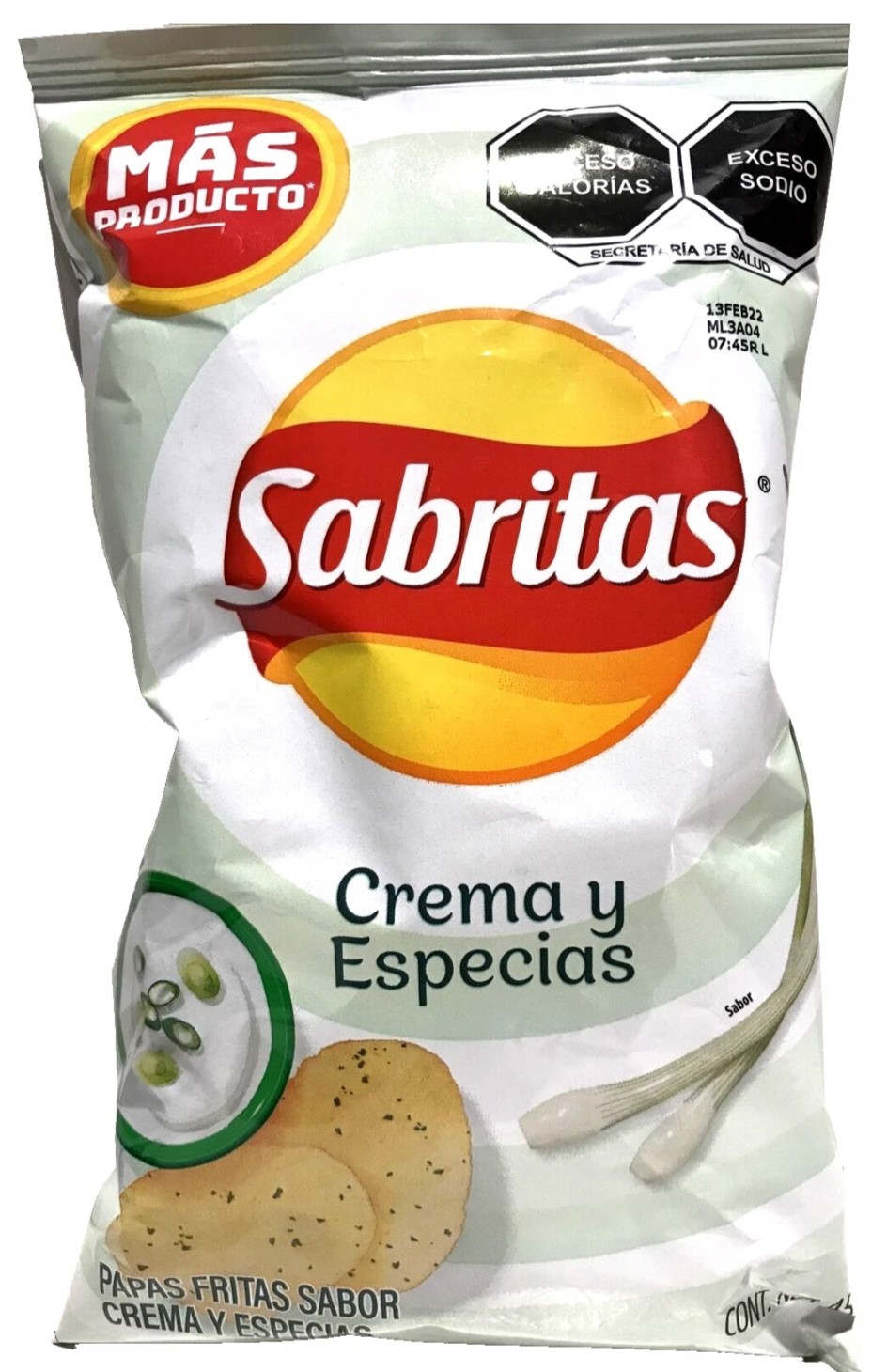 6-Pk Sabritas Crema y Especias 🇲🇽 Sour Cream Potato Chips 45gr/1.59oz