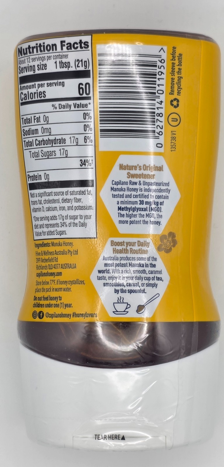 Capilano Manuka Honey MGO 30+ 8.8oz 2 pack Raw Unpasteurized, Made in Australia