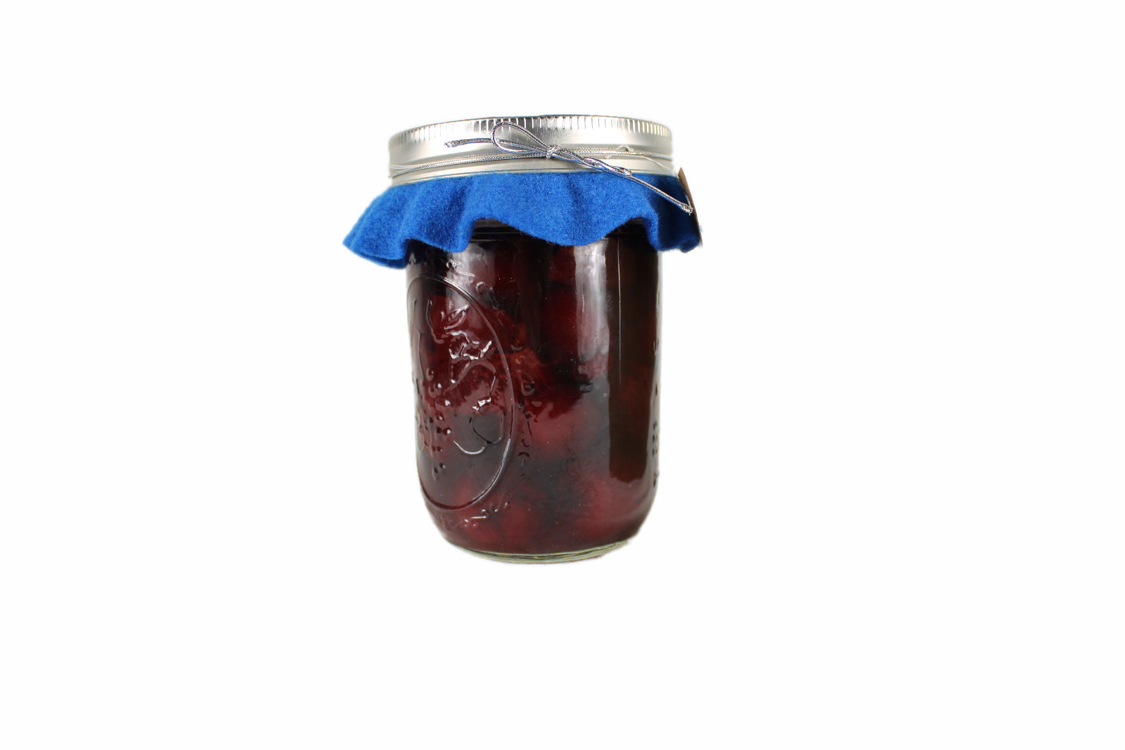 Homemade Freshly Picked Fruit Pitted Dark Sweet Cherries 16 oz Glass Jar Canned