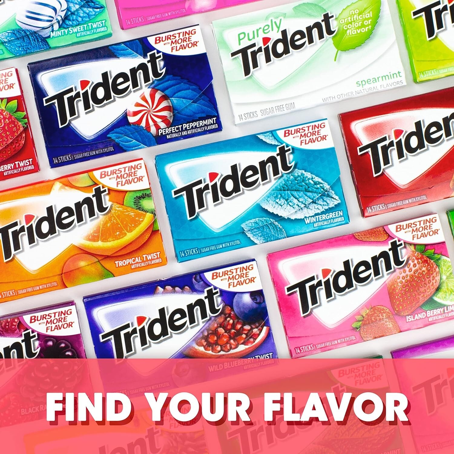 Trident Island Berry Lime Sugar Free Gum, 12 Packs of 14 Pieces (168 Total)