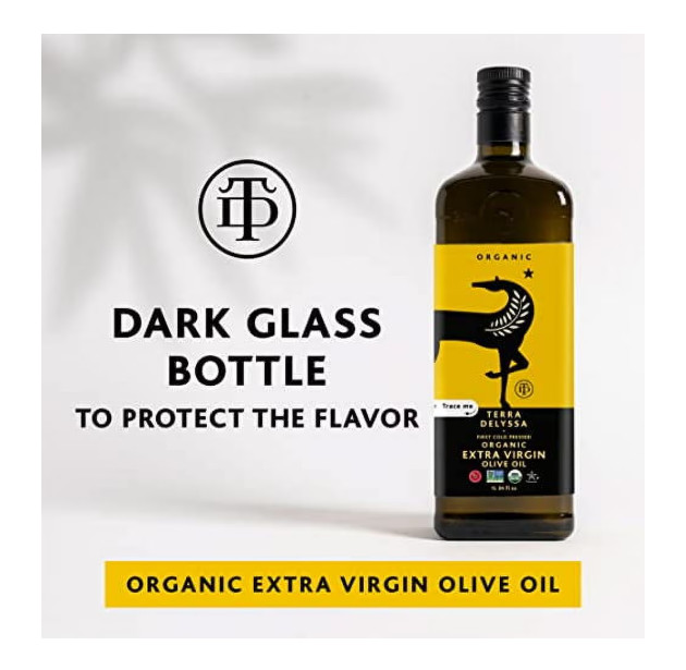 Terra Delyssa Organic High Quality Extra Virgin Olive Oil – 1L (Pack of 2)