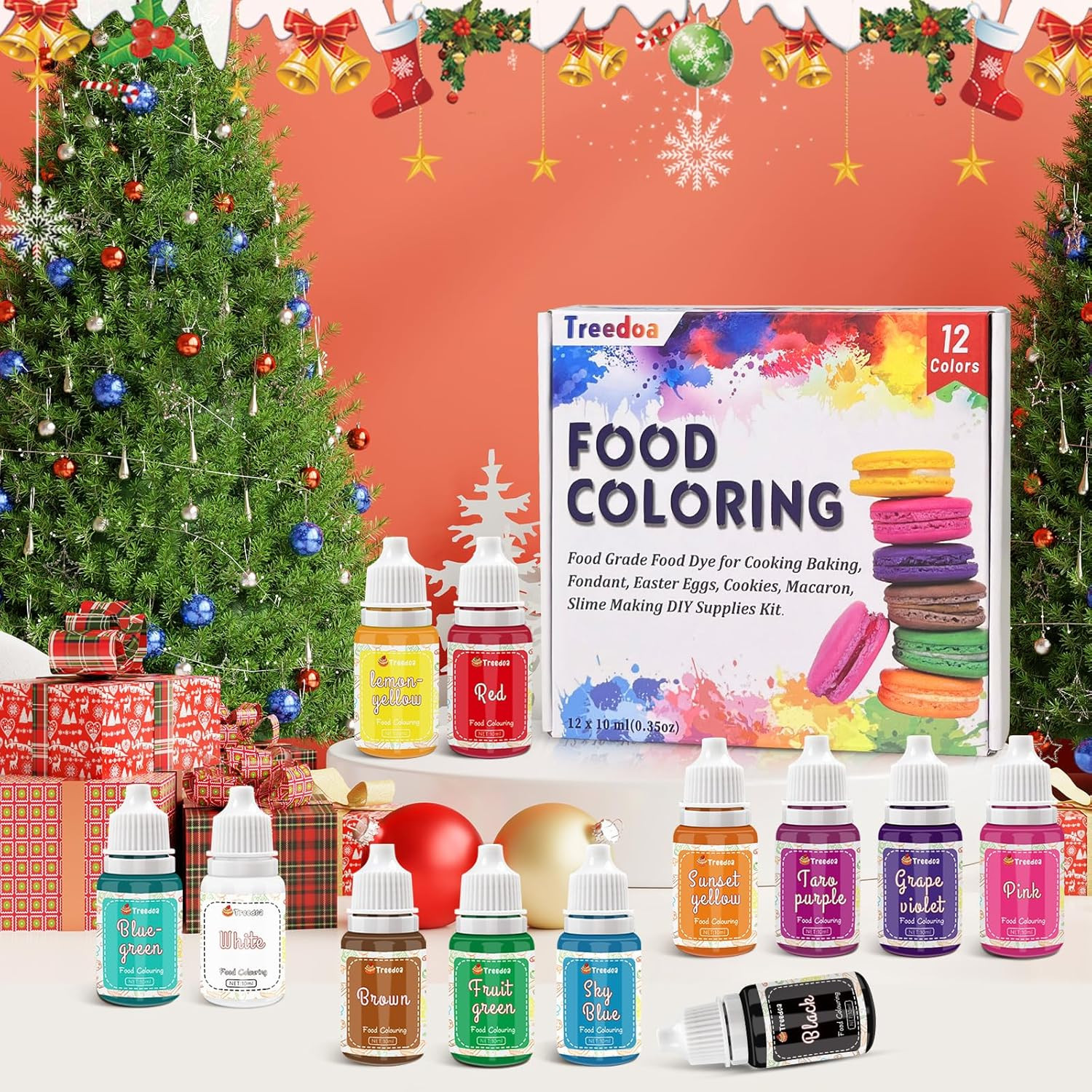 Food Coloring Liquid Set,12 Colors X10Ml Food Grade Vibrant Food Dye Concentrate