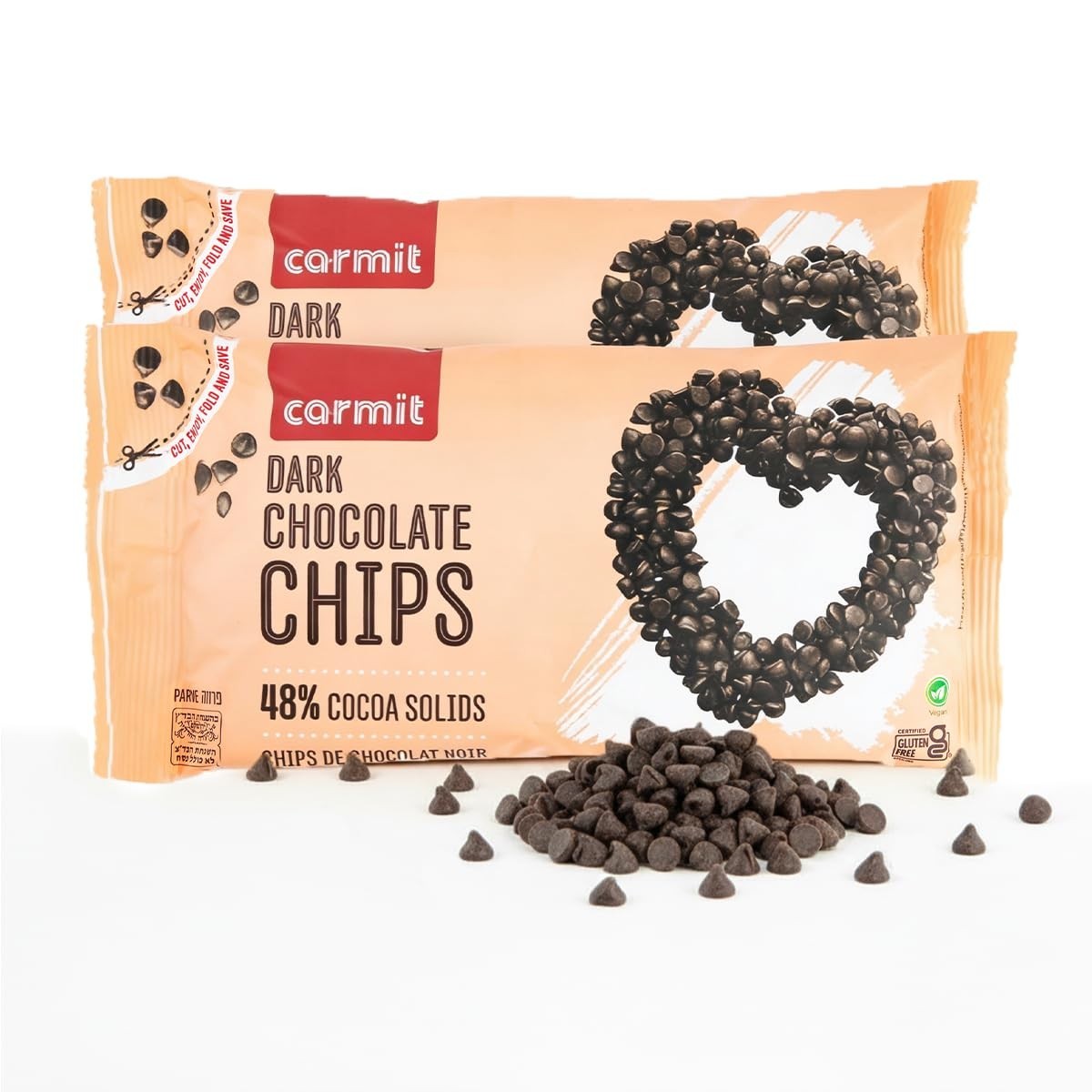 Vegan Dark Chocolate Chips 7.05 oz (2 Pack) | 48% Cocoa | Gluten-Free Baking Tre