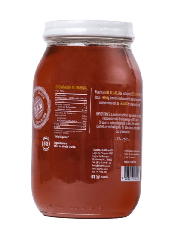 2 Tia Ofilia Miel de Abeja Extra Virgen / Pure Honey Extra Virgen 100% Pure 630g